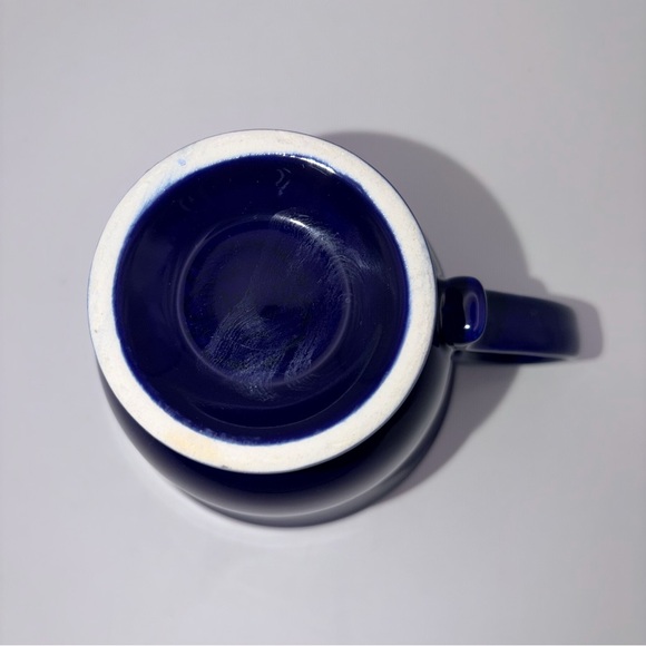 Vintage Cobalt Blue Stoneware Tea Cups Set w Sugar Bowl & Creamer - Picture 14 of 16